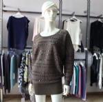Lurex Knit Pullover Sweater Dress 161209
