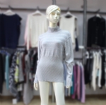 Grey Stripe Turtleneck Sweater 161253