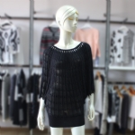 Womens Fashion Black Eyelet Sweater 1704078