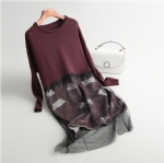 organza+Lace knit dress 1706309