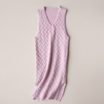 V collar knit dress 1706301